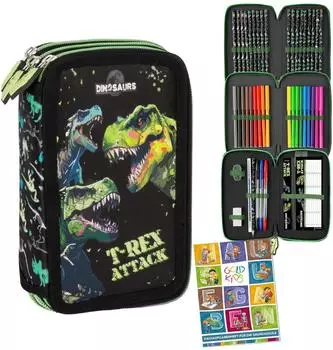 Goldkids 3-Fach Federtasche Dinosaurier