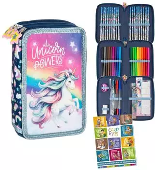 Goldkids 3-Fach Federtasche Unicorn Powers
