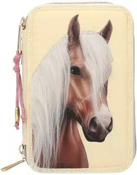 Depesche 3-fach Federtasche Miss Melody mit Pferdekopf Applikation (13975)