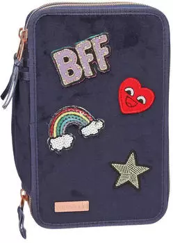 Depesche 3-fach Federtasche TopModel Velvet dark blue (10029)