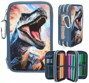 Depesche 3-fach Federtasche Dino World T-Rex (0013982)