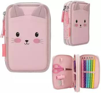 Depesche Princess Mimi Federtasche 2 Fächer, Katze, rosa (0014033)
