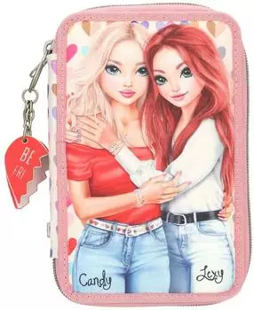 Depesche TOPModel Federtasche 2-fach "Heart to Heart", rosa (13708)
