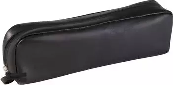 Clairefontaine Rechteckiges Mäppchen aus schwarzem Leder 21x4x6cm (8321C)