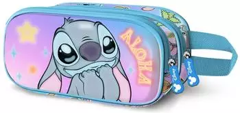 Disney Lilo und Stitch Mischievous 3D Doppelfedermäppchen, blau (09622)