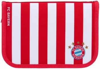 FC Bayern M&uuml;nchen Sch&uuml;leretui Logo Streifen, 32-teilig, rot/wei&szlig;, Kinder (31950)