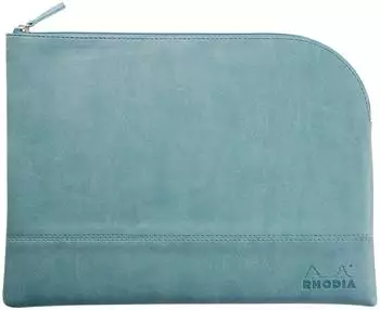 Rhodia Rhodiarama Etui Kunstleder mit Rei&szlig;verschluss, 21x28cm, wassergr&uuml;n (116735C)