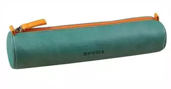 Rhodia Rhodiarama rundes Schlamperm&auml;ppchen Kunstleder wassergr&uuml;n 21,5x5cm (319007C)