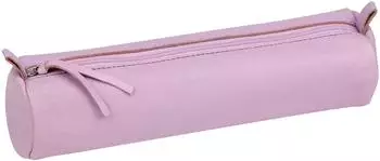 Clairefontaine Runde Federtasche Leder lila &Oslash;5,5x22cm (410149C)