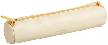 Rhodia Rhodiarama rundes Mäppchen Kunstleder beige 21,5x5cm (318895C)