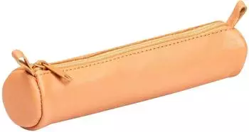Clairefontaine Runde Leder-Federtasche, natur, klein &Oslash;3,5x18cm (8303C)
