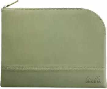 Rhodia Rhodiarama Reißverschlusstasche Kunstleder salbeigrün, L (21x28cm) (116732C)