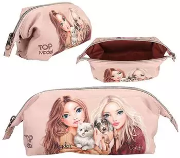 Depesche TOPModel Schlampertasche mit B&uuml;gel "FUR EVER FRIENDS", rosa (13675)