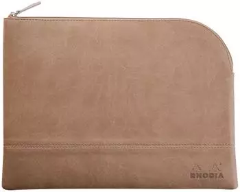 Rhodia Rhodiarama Reißverschlusstäschchen aus Kunstleder, taupe, L (21x28cm) (116725C)