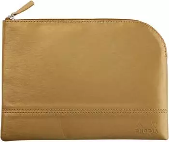 Rhodia Rhodiarama Etui aus Kunstleder mit Reißverschluss, gold, M (16x22cm) (116617C)
