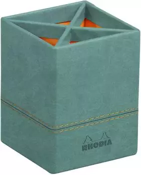 Rhodia Rhodiarama Stiftek&ouml;cher Kunstleder, wassergr&uuml;n, 8x8x11cm (194533C)