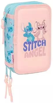 Safta Stitch Ohana Schuletui mit 37 Zubeh&ouml;rteilen, Kinder (M857A)