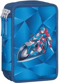 Beckmann Norway 3-Fach Federmappe mit Inhalt Blue Lightning (113227a)