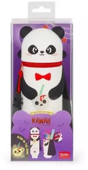 Legami Bam-Boo 2-in-1 Federmäppchen aus Silikon, Kawaii Halloween Panda (KA0029)