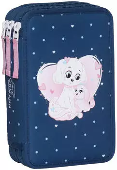 Beckmann Norway 3-fach Federtasche Pet Friends Blue