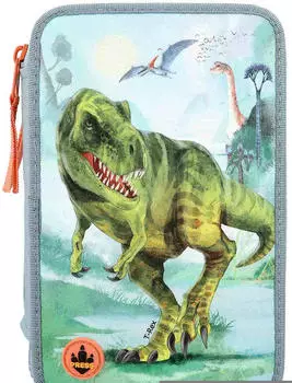 Depesche 3-fach Federtasche Dino World Dino World LED (12166)