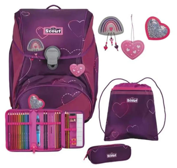 Scout Alpha Set 4-teilig Pink Horse [196450] - Sac D'école Cartable Violet - Bagagerie