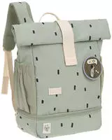 L&Auml;SSIG Kinderrucksack "Happy Prints, Mini Rolltop, Light Olive" Reflektoren