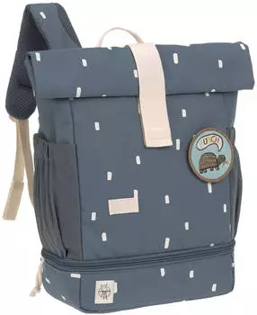 Lässig Kindergartenrucksack Rolltop Happy Prints dunkelblau