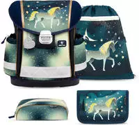Belmil Schulranzen-Set 4-tlg M&auml;dchen Classy Sparkeling Unicorn | AGR