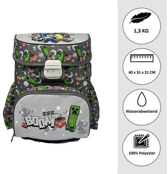 Familando Schulranzen-Set 40 cm 26L Minecraft