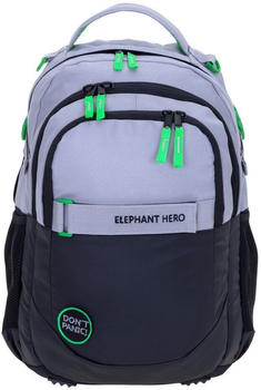 Elephant Hero Signature School Backpack colorblock grey/green