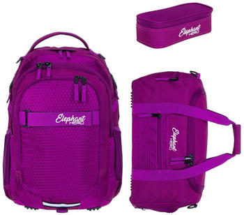 Elephant Hero Signature School Backpack Set 3-tlg. wild berry