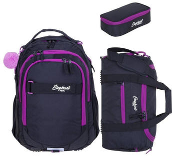 Elephant Hero Signature School Backpack Set 3-tlg. tiff purple