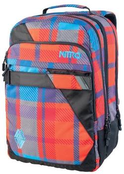 Nitro Lock Backpack plaid red-blue