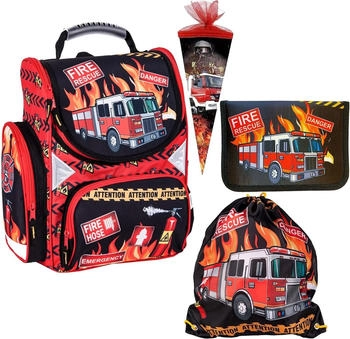 Goldkids Schulranzen Set 36 x 28 x 15 cm Feuerwehr