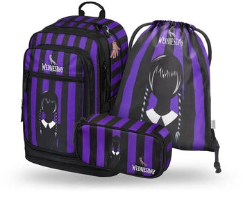 Baagl Cubic Backpack Set Wednesday