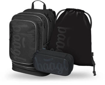 Baagl Cubic Backpack Set Uni Black
