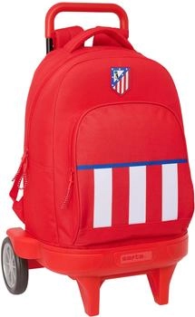 Safta Atlético de Madrid Backpack with Compact Evolution Removable Trolley