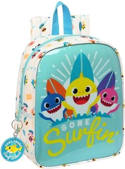 Safta Baby Shark Surfing 27 cm Preschool Backpack with Trolley Attachment