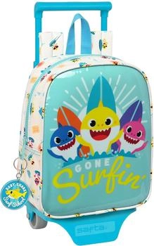 Safta Baby Shark Surfing 27 cm Preschool Backpack with Trolley