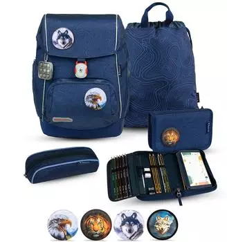 Belmil Comfy Plus Premium Schulranzen Set 5-teilig Topographic (3966)