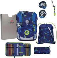 DerDieDas Schulranzen Set ErgoFlex Tiny LED, Schulranzen Set, 5tlg, Moon Mission