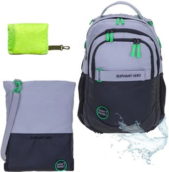 Elephant Hero with Gym Bag & Rain Cover color block grey/green
