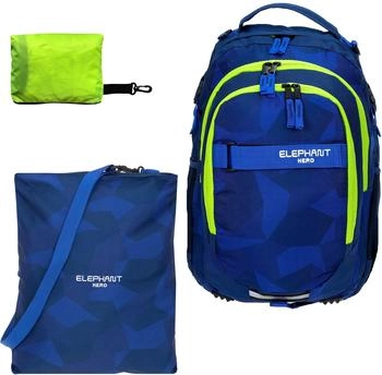 Elephant Hero with Gym Bag & Rain Cover cyber camo blue neon