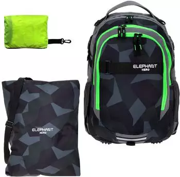 Elephant Hero with Gym Bag & Rain Cover cyber camo black/green
