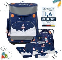 MUWO "Lil Elon" Kinder Schulranzen Set 5-tlg. blau