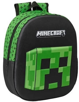 Safta Minecraft 3D Kindergartenrucksack 33 x 27 x 10 cm black/green
