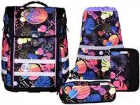 McNeill Schulranzen "Perfecto, Disney Stitch, black" Reflektierende Streifen auf den