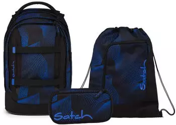 Satch Pack Set mit Turnbeutel und Schlampermäppchen Seismic Blue