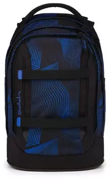 Satch Pack Set mit Turnbeutel und Schlampermäppchen Seismic Blue – Ergonomisches Tragesystem verteilt Gewicht von Büchern gleichmäßig